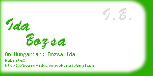 ida bozsa business card